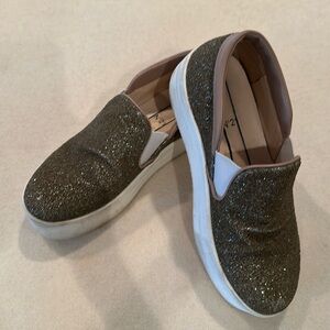 No. 21 Gold glitter platform sneaker Sz 36